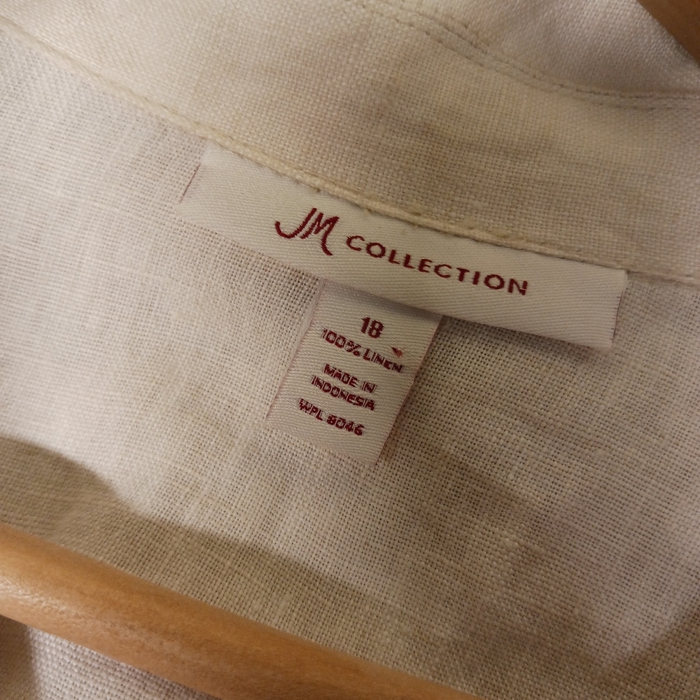 JM Collection Cream Button-Front Teddy Jacket - Picture 8 of 11